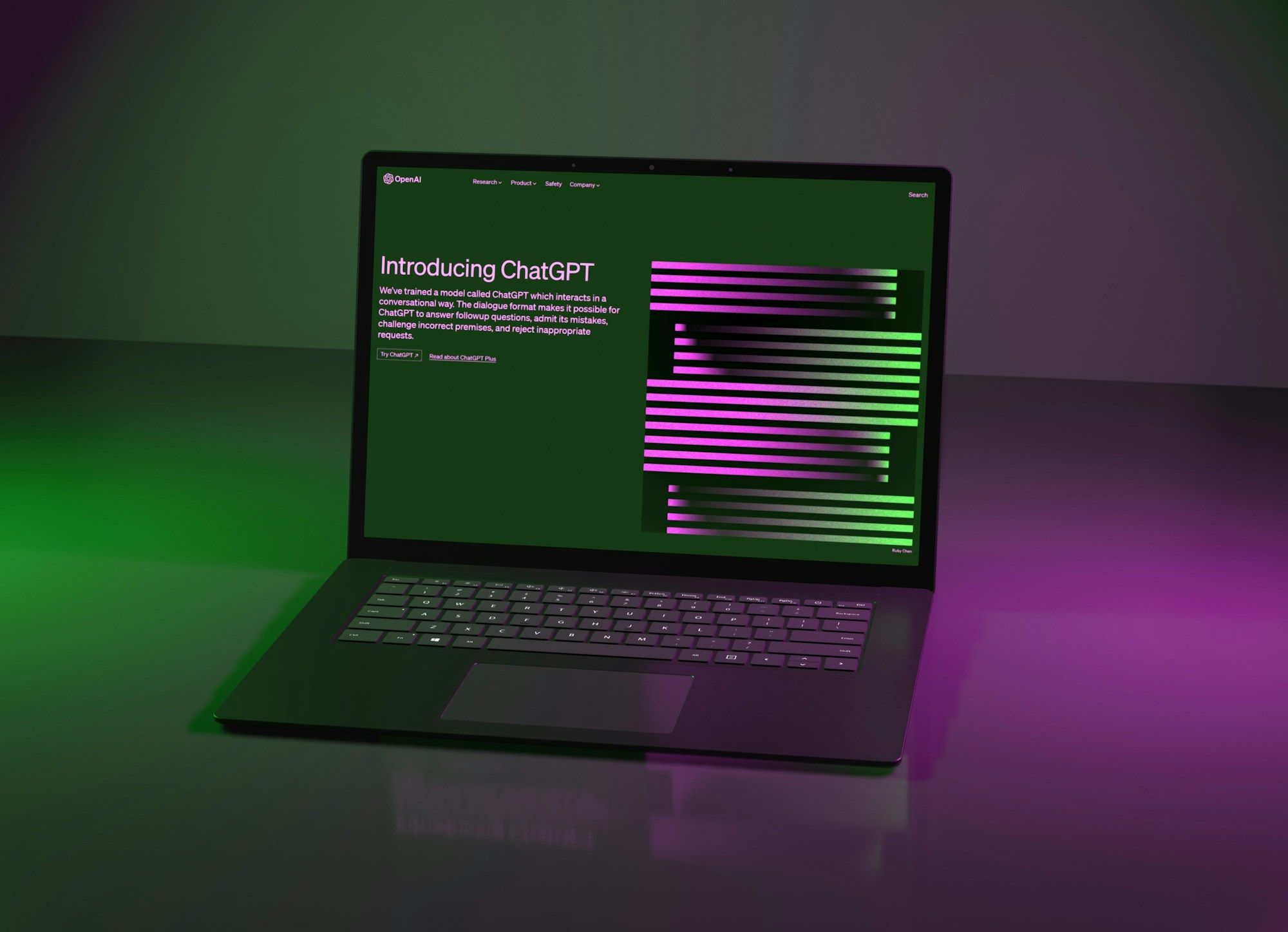 Laptop showing a generative AI chat tool